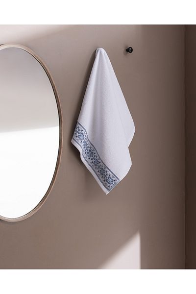 Madame Coco Caresse 100% Cotton Face Towel - White/Grey