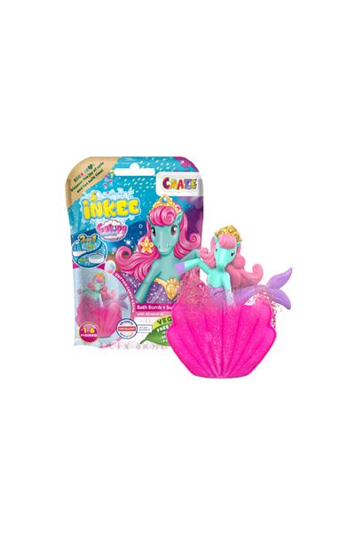 CRAZE Inkee Bath Bomb with  Surprise Galupy Mermaid - Vegan, Dermatologist Approved for Kids