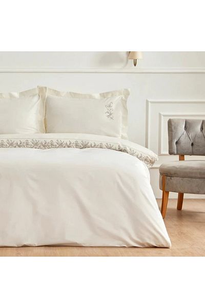 Karaca Home Maisa Doppelbett Besticktes Bettwäsche-Set Beige