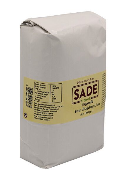 Sade Organik Tam Buğday Unu 5x1000 Gr