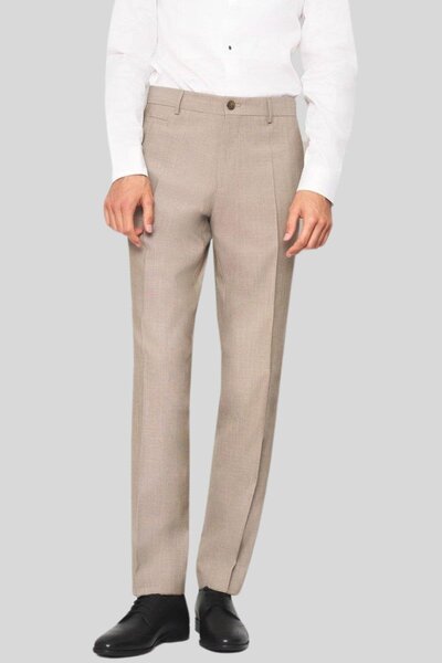 BOSS Dar Kesim Esnek Erkek Kumaş Pantolon Bej