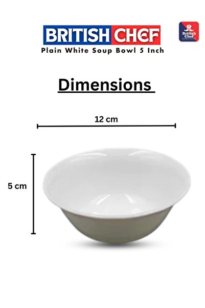 British Chef 6 Pieces Plain White Soup Bowl Set | Dishwasher & Microwave Safe | Chip & Scratch Resistant Bc2019