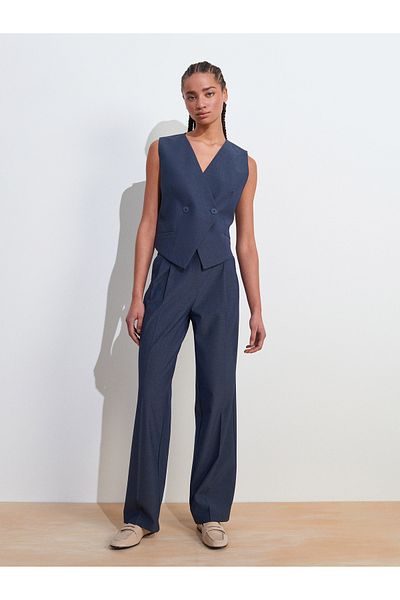 Dilvin 71631 Trousers with Pens Detail-Navy Blue