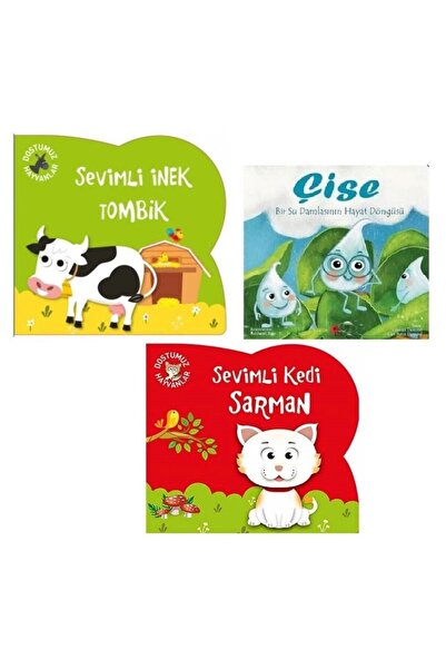 Net Kitap Set Sevimli Inek Tombik Kitabı - Sevimli Kedi Sarman - (ÇİSE KİTABI HEDİYE)