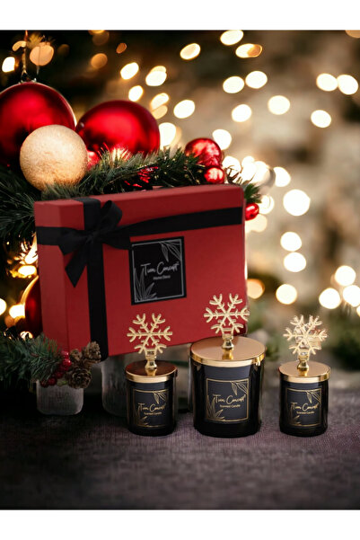 Tiem Concept Yılbaşına Özel Hediye Kutulu Gold Kar Taneli 3 'lü Siyah Bardak ...