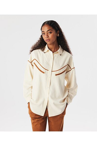 Twist Contrast piped shirt