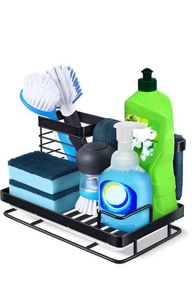 COOYA Sponge Holder, Kitchen Sink Caddy, Rust Proof Kitchen Sink Organizer for Dish Rag Soap Brush