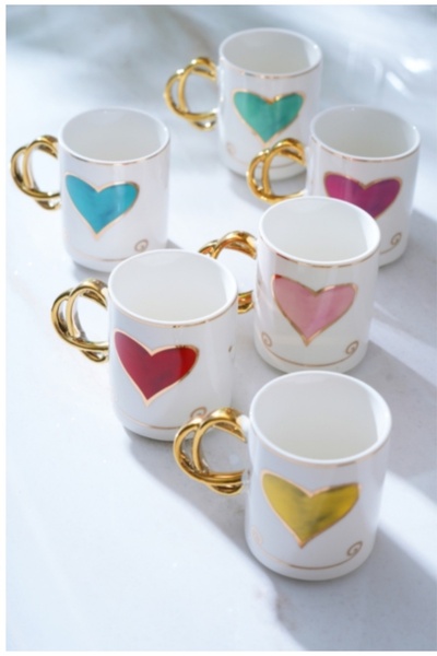 ACAR Porcelain 6-Piece Mug Set Mixed Color