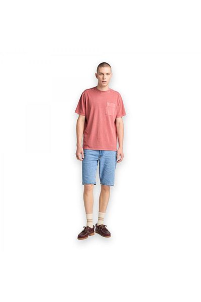 Timberland Tb0A5Vdh Garment Dye Chest Pocket Tee Red Men's T-Shirt