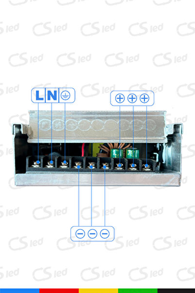 Ctrons IP45 12V 33.3A Yağmur Korumalı Epoksili Demir Kasa Güç Kaynağı – 400W LED Sürücü AC/DC Trafo