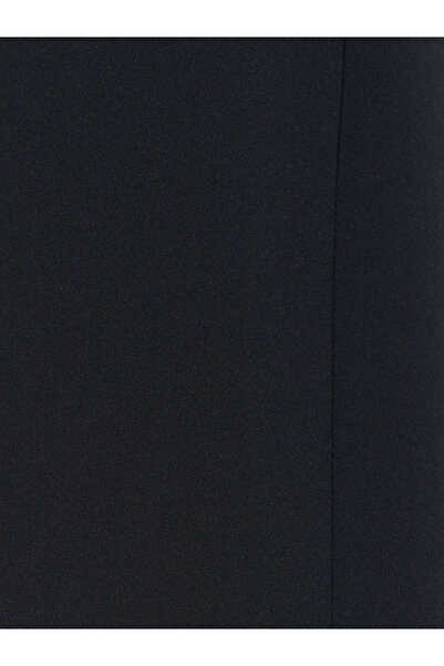 Dilvin 60574 V-Neck Long Vest with Side Window Detail-Black