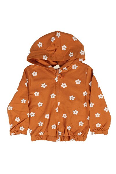 bebegen Дівчача кофта з капюшоном з помаранчевим візерунком маргариток