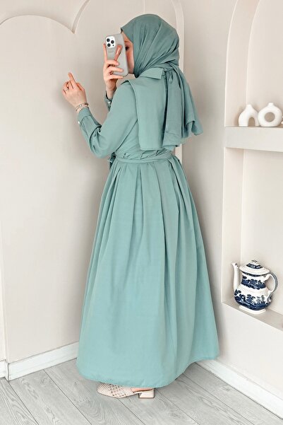 ModaAycan Turquoise Dress Collar Separated Ma336