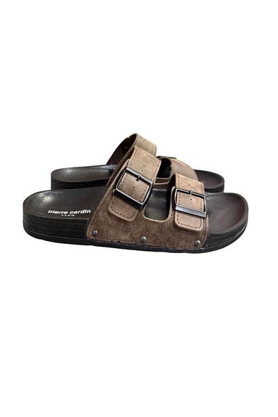 Pierre Cardin Double Banded Anatomical Sole Nubuck Men's Slippers