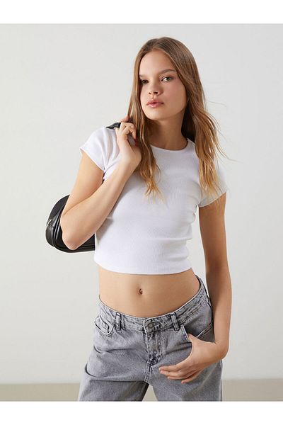 LC Waikiki Crop pentru femei New Season Crew Neck - S5LT57Z8