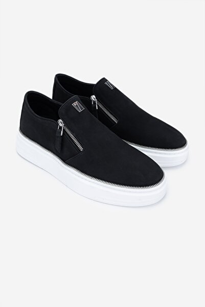 Valmenti Ανδρικά αθλητικά παπούτσια από γνήσιο δέρμα μαύρο Nubuck