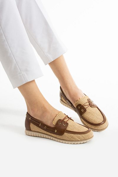 KAOF SHOES Γυναικεία Κλασικά Παπούτσια Oxford Straw Espadrille & Ballerina Loafer Casual Παπούτσια