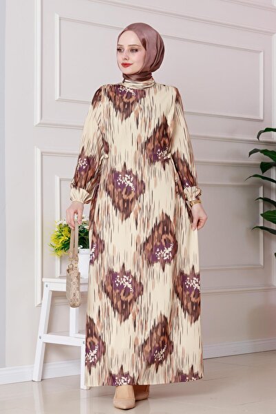 Sevitli فستان بني على طراز الحصار على شكل صوفيا