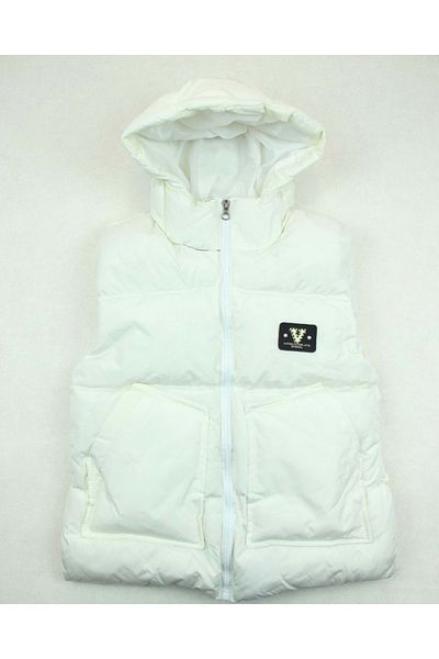 gültekin bebe Coat of Arms Girl 6-14 Years Hooded Inflatable Vest-3100 - White