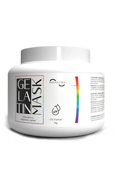 BRASILEIRA معالج ماسك الجيلاتين يعمل على تنعيم وفرد و تغذية ألياف الشعر و إعا...