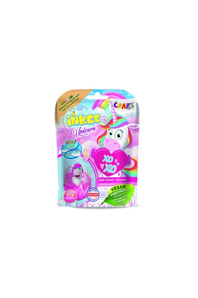 CRAZE Inkee Bath Bomb with Suprise Unicorn  - Vegan, Dermatologist Approved for Kids
