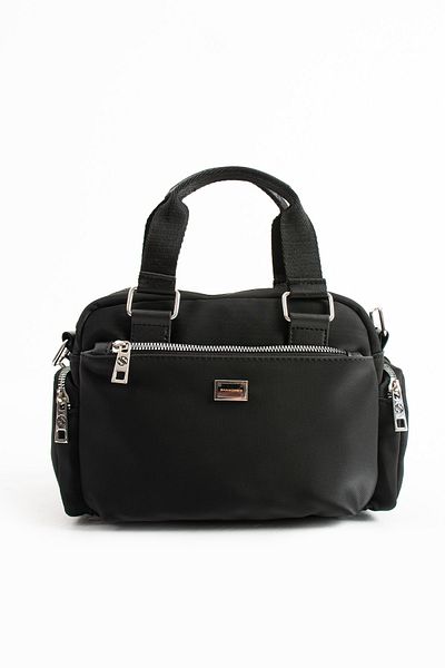 Sanmorris Geantă de mână și de umăr cu curea încrucișată reglabilă din satin negru cu mai mulți ochi S-1422
