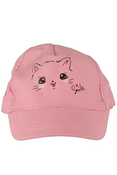bebegen Baby Girl Pink Smile Kitten Printed Hat 0-18 Months
