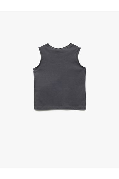 Koton Cotton Crew Neck Printed Sleeveless T-Shirt