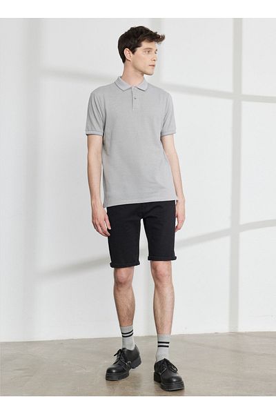ALTINYILDIZ CLASSICS Polo Neck Grey - Λευκό ανδρικό μπλουζάκι 4a9000000003