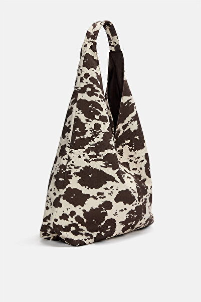 Pull & Bear Cow print canvas shopper bag