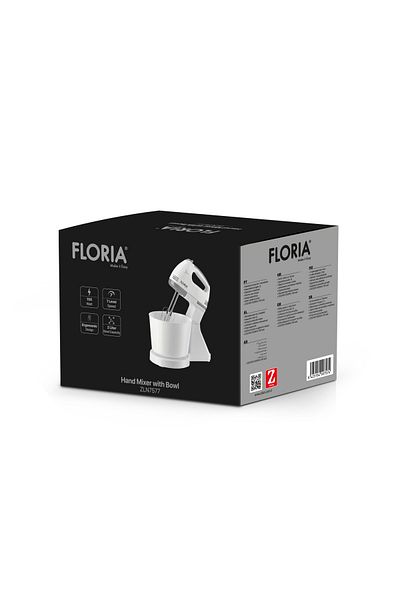 Floria Floria ZLN-7577 White Bowl Mixer, 7 speeds, 2 Liter Plastic Bowl, 150W Power, White