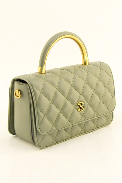 HNB Жіноча хакі капітонована сумка з подвійними ременями та хрестоподібними ручками