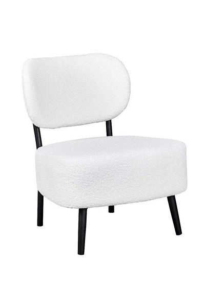 soufa dibaj Chair|Bouclee And Wood Legs - White