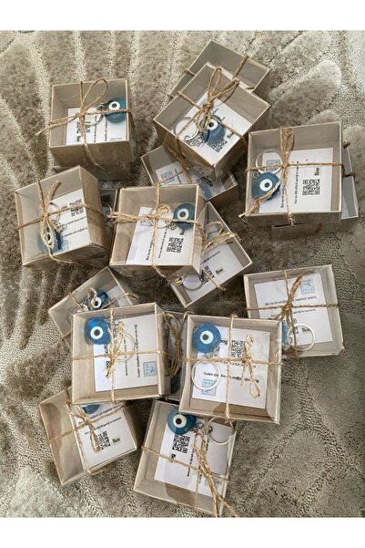 BAE ATOLYE 10lu El Yapımı Cam Nazar 2,5 Cm Boncuklu Anahtarlık