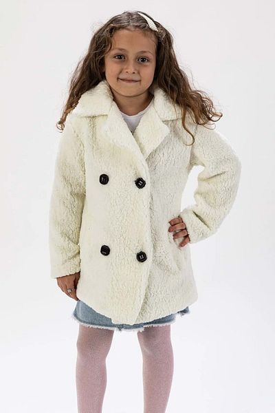 Mnk Baby&Kids Winter Children's Coat - Lamb Fleece Fabric, Mnk0652 Ecru