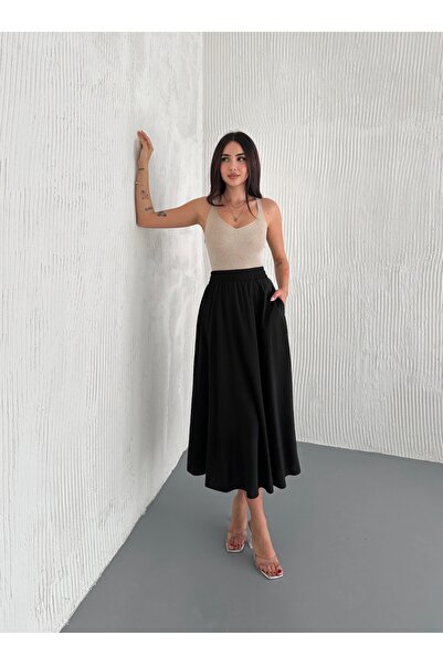 Cistern İstanbul Fusta lungă evazată de damă cu buzunare