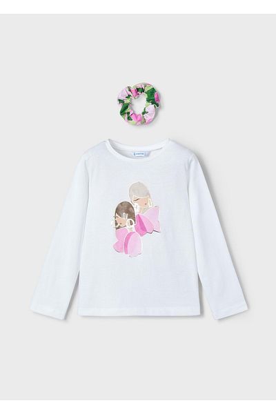 MAYORAL White Long Sleeve Girls T-Shirt