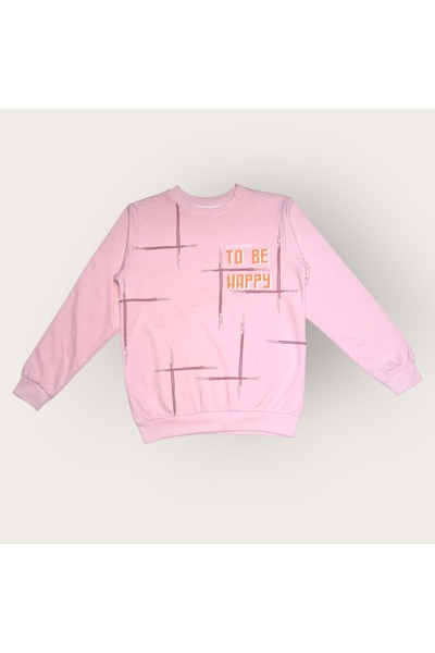 Mnk Baby&Kids ΡΟΖ Φούτερ για κορίτσια - To Be Happy Motif MNK0624
