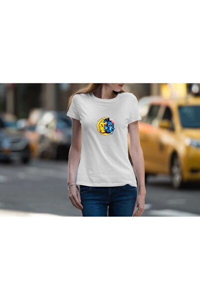 GHAND تي شيرت بيكاتشو مطبوع كبير الحجم للجنسين باللون الأسود والأبيض مصنوع من...