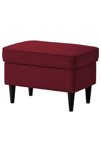 House One Chair Footstool Linen From In House with Elegant Design - Burgundy - 44x40x60 cm