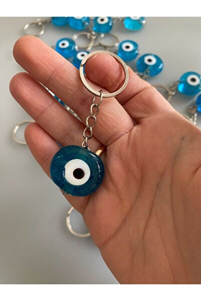 BAE ATOLYE سلسلة مفاتيح مصنوعة يدويًا من الزجاج على شكل عين الشر