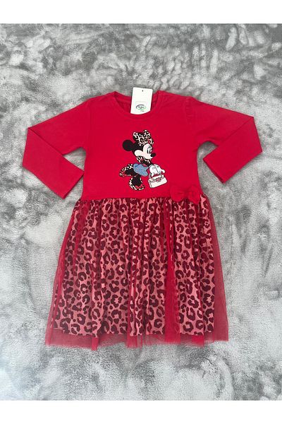NEWKİDS 4-8 Years Printed Girl's Dress