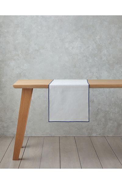 English Home Runner din poliester Arcane 40x140 cm Alb - Bleumarin