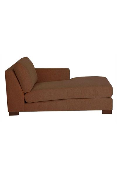soufa dibaj Right Corner Sofa with Left Armrest Upholstered in Linen - Brown