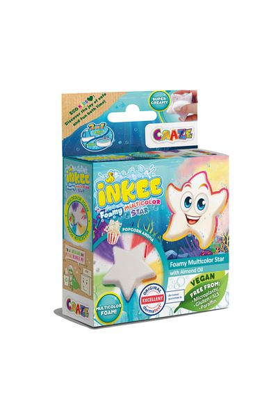 CRAZE Inkee Foamy Star Bath Bomb - Vegan, Dermatologist Approved for Kids