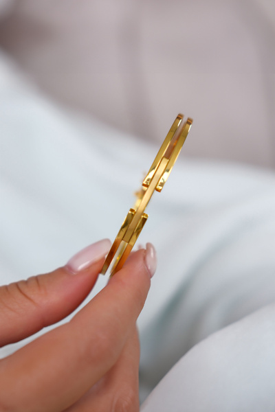 Cahit Vuruş Kuyumculuk 14 Ayar Altın Tekli Kaburga Kelepçe Bilezik, Kelepçe Bilezik