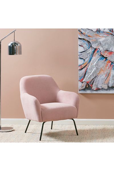 soufa dibaj Chair|Velvet Chair Suitable For The Living Room, Office And Bedroom 73x82x75 cm - Pink