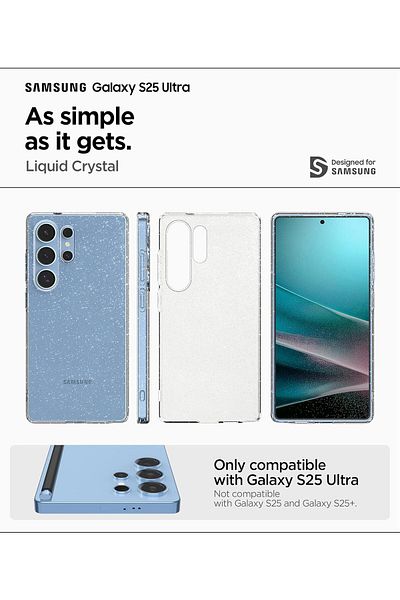 Spigen Spigen Liquid Crystal Glitter designed for Samsung Galaxy S25 ULTRA case cover - Crystal Quartz