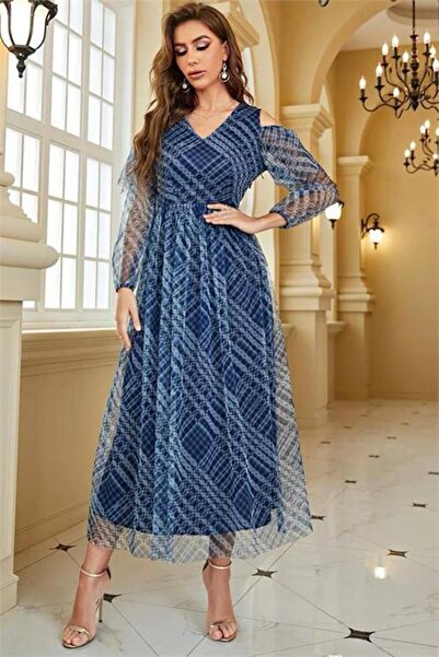 Dipmoda Дамска рокля от вносната тъкан мулти шифон DPEMP2011