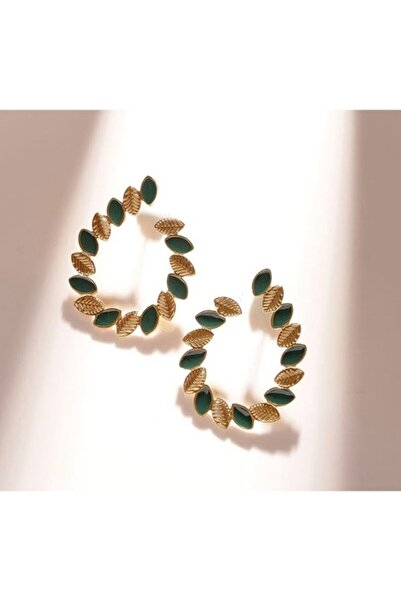 Punky Store Altın Yapraklar Paslanmaz Çelik Küpe